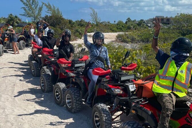 Famous East Island ATV Tour - Getting on the Big Bull ATV at Turtle Cove Marina