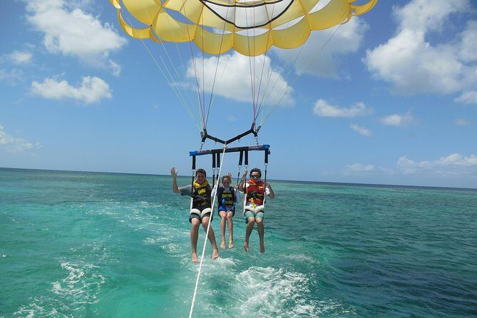 Parasailing Grand Turk - What you can spot from above: reef, cays, and the Abyss
